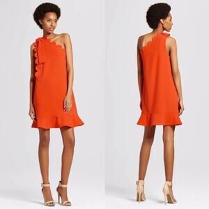 Victoria Beckham Target Orange One Shoulder Dress
